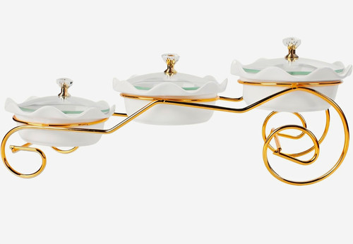 3pc white porcelain serving - porcelain,