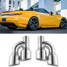 2x For Honda S2000 Coupe Dual Exhaust Pipe Tips 2.5" Inlet 4" Out 11.25" Length