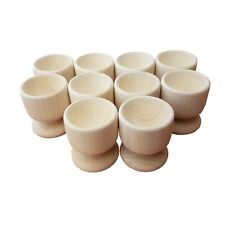 Wooden Egg Cups, Set of 10, Made of Natural Beech Wood, Unpainted