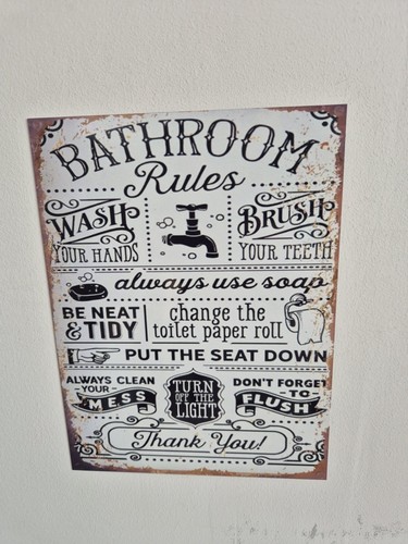 Bathroom metal sign - bathroom,