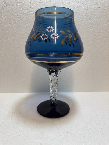 Vintage blue glass enamel - blue,
