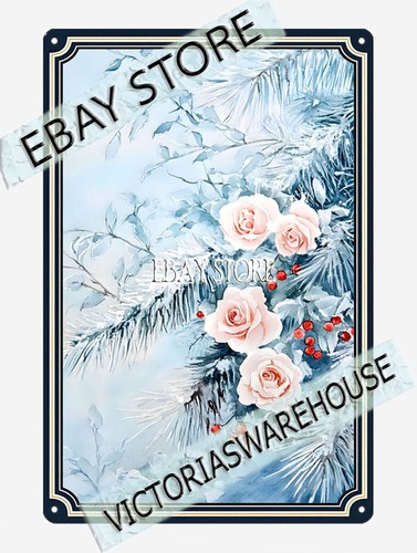 Soft roses winter metal tin - roses,
