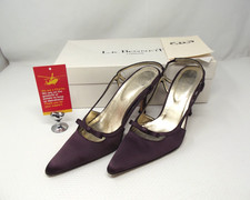 L K Bennett Ladies Satin Slingback Healed Shoe Purple Claret Size UK 4      JL17