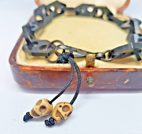 Antique victorian jet - , chain