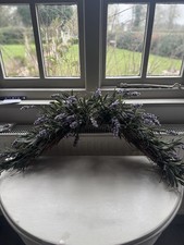 Artificial Willow And Lavender Arched Wall Hanging