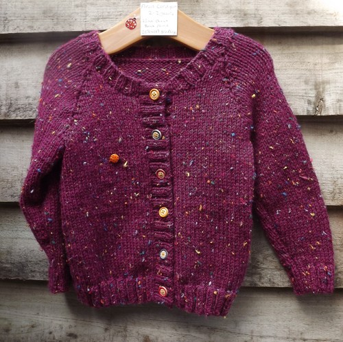 Hand knitted aran cardigan - hand,