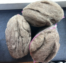 Lot 3 Wool Roving Washed Fiber