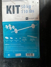 Decathlon 50kg barbell and dumbbell weight training kit. Domyos brand - full set