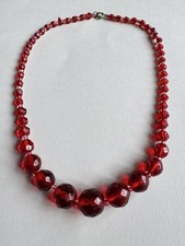 Vintage Ruby Glass Necklace