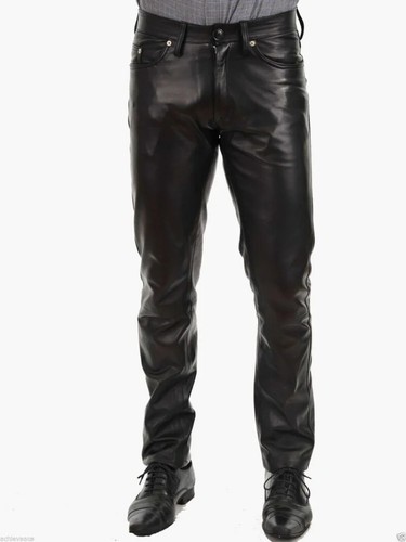 Men genuine lambskin leather - lambskin,