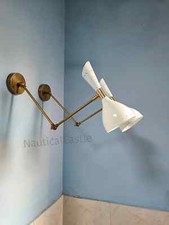 Wall Sconce White Pair 1950's