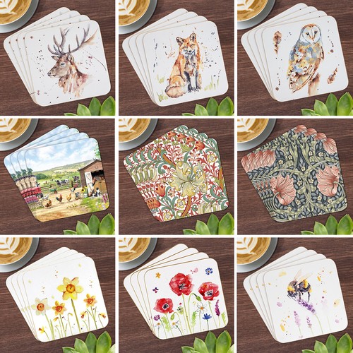 4pc cork back square coaster - square,