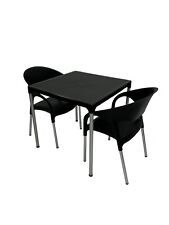 Black Plastic Patio Furniture, Cafe Furniture, Plastic Canteen Furniture Sets