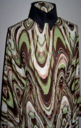 Swirly brown and olive - and,