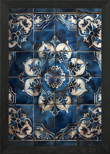 Moroccan tiles patterns framed - patterns,