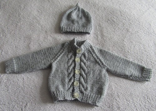 Hand knitted cable cardigan
