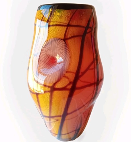 Murano vase tall art - vase, cased