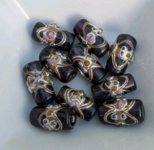 lampwork tube beads wedding cake stunning beads x10