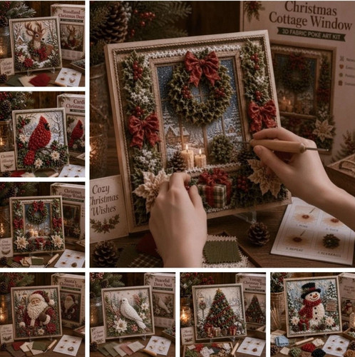 Christmas fabric poke - christmas,