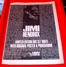 Jimi Hendrix At The Isle Of Wight Vintage ORIG 1990 Press/Mag ADVERT Poster-Size