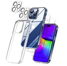 iPhone 14 Pro Max Case  2 Tempered Glass + 2 Camera Lens Protector  YoYo - Clear