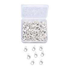 x100 Silver Plated Clasp ❤10mm 12mm 14mm Lobster Clip Trigger Claw Keychain