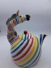 Blue Sky Colored zebra teapot 