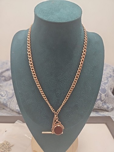 9ct gold antique albert chain - albert,