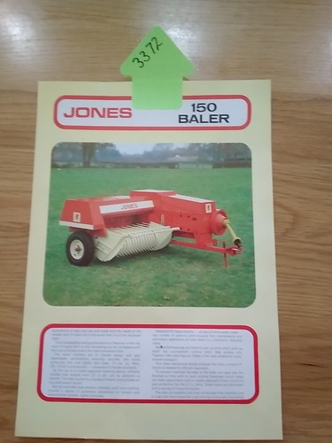 Jones balers 150 - jones, sales