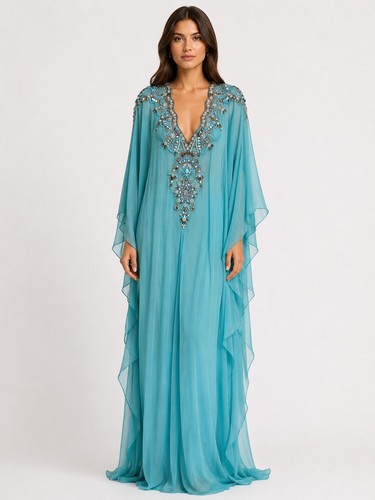 Marchesa couture aqua blue - couture,