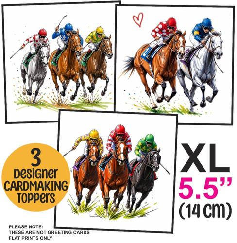 Horse racing card toppers - 3, xl
