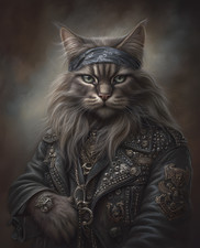8x10 Cat Dressed As A Pirate