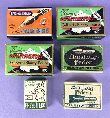 Vintage empty pen nib boxes - pen,