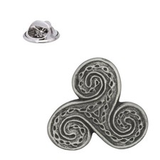 English Handmade Pewter Trisk Lapel Pin Badge 22 x 22mm
