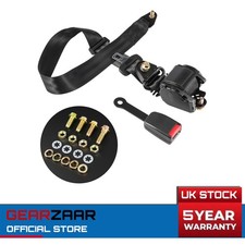 3 Point Inertia Seat Belt For Ford Transit Minibus Universal Flat Buckle 3 M