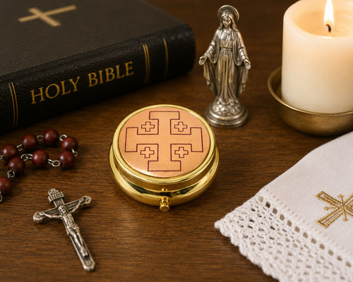 Brass plated jerusalem cross - jerusalem,