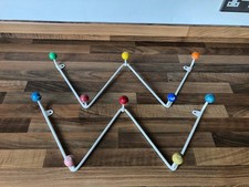 2 x 1960s Retro Atomic sputnik metal coat hook rail rack hanger Mid century