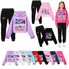 Girls Demon Hunters Hoodies K-POP Kids Sweatshirt Pullover Tops Pants Outfit Set