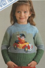 Vintage Knitting Pattern For A Picture Knit, Noddy Sweater In Double Knitting