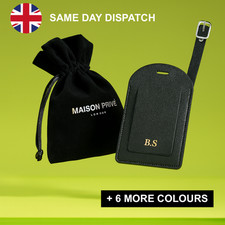 Personalised Leather luggage Tag Suitcase Baggage Label By Designer Maison Privé