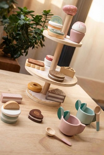 Interactive wooden cake stand - wooden,