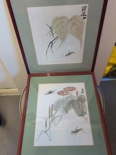2 x Chinese Ink Paintings Framed Prints