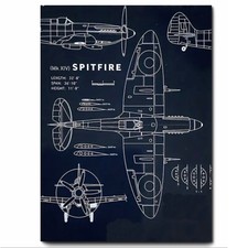 Spitfire aircraft blueprint - aircraft,