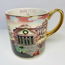 Anthropologie Christmas Holiday In The City Rome Gold Handled Mug 2023