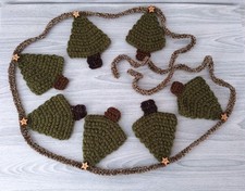 Crochet Christmas Tree Bunting Garland Home Decor Bunting Handmade