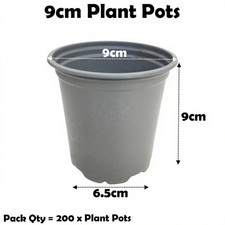 9cm Plant Pots (3.5") Grey
