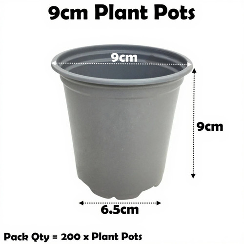 9cm plant pots grey - 9cm,