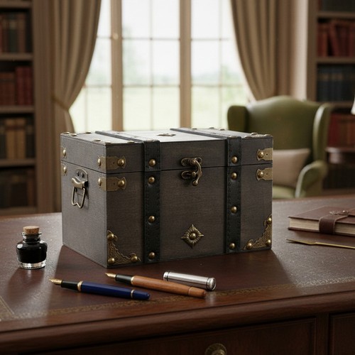 Vintage wooden treasure chest - vintage,