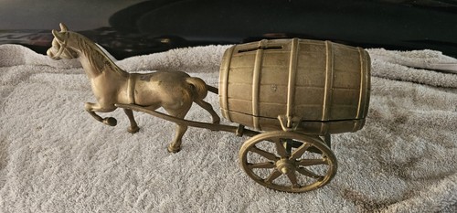 Vintage brass horse drawn - horse,
