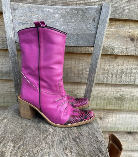 Pink leather funky cowboy - pink,